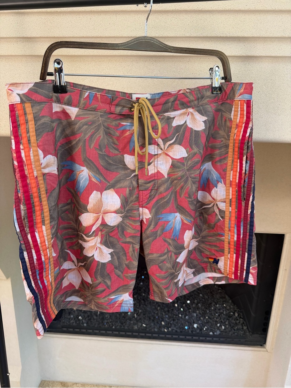 Aviator Nation Red Floral Board Shorts